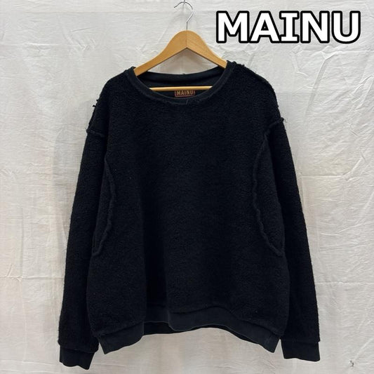 古着 USED トレーナー 長袖 MAINU マイヌ 起毛 ボアフリース スウェット トレーナー 311904 3 黒 / ブラック / black メンズ USED 古着 中古 50168257