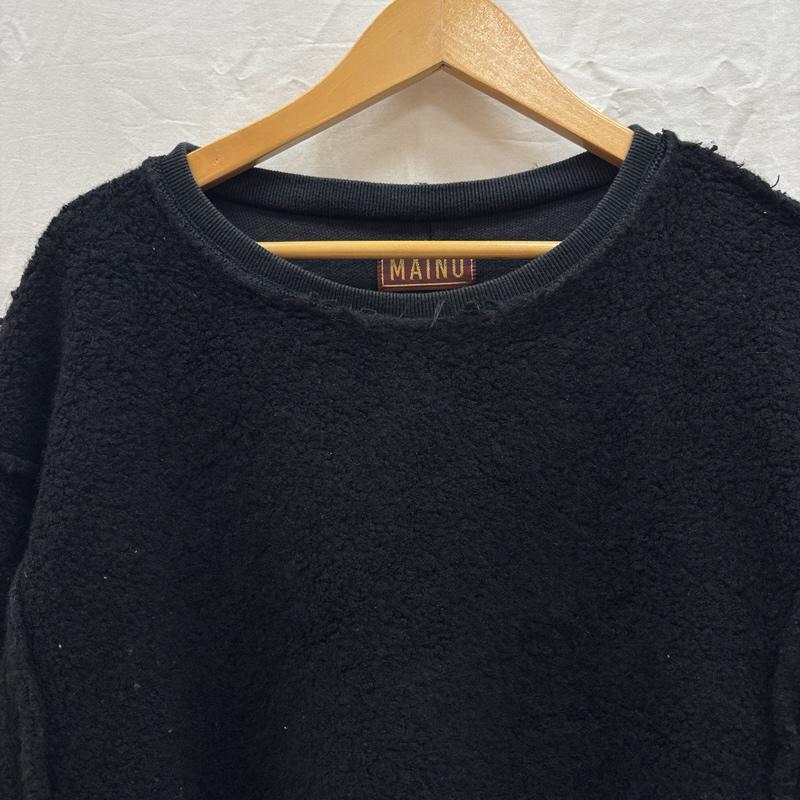 古着 USED トレーナー 長袖 MAINU マイヌ 起毛 ボアフリース スウェット トレーナー 311904 3 黒 / ブラック / black メンズ USED 古着 中古 50168257