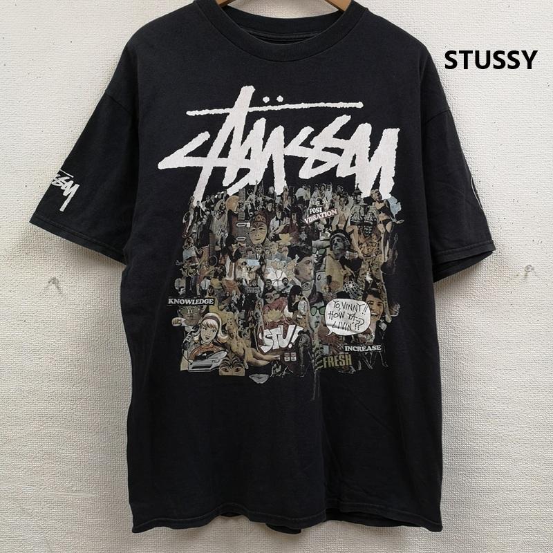 ステューシー STUSSY Tシャツ 半袖 90s 00s メキシコ製 OLD STUSSY YO, VINNY!! TEE プリント tシャツ L 黒 / ブラック / black メンズ USED 古着 中古 50168266