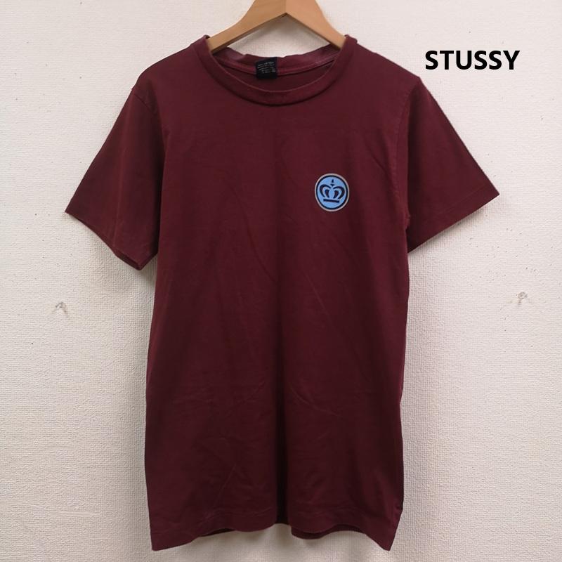 ステューシー STUSSY Tシャツ 半袖 90s 紺タグ USA製 クラウン 王冠 プリント tシャツ カットソー S えんじ / ワインレッド / dark red メンズ USED 古着 中古 50168271