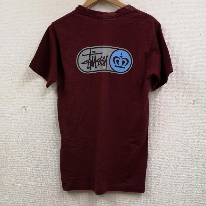 ステューシー STUSSY Tシャツ 半袖 90s 紺タグ USA製 クラウン 王冠 プリント tシャツ カットソー S えんじ / ワインレッド / dark red メンズ USED 古着 中古 50168271