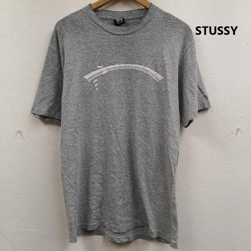 ステューシー STUSSY Tシャツ 半袖 90s OLD STUSSY プリント tシャツ カットソー M 灰 / グレー / gray メンズ USED 古着 中古 50168273