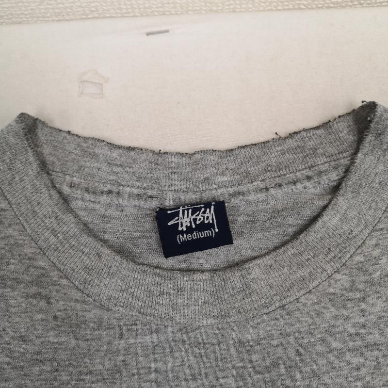 ステューシー STUSSY Tシャツ 半袖 90s OLD STUSSY プリント tシャツ カットソー M 灰 / グレー / gray メンズ USED 古着 中古 50168273