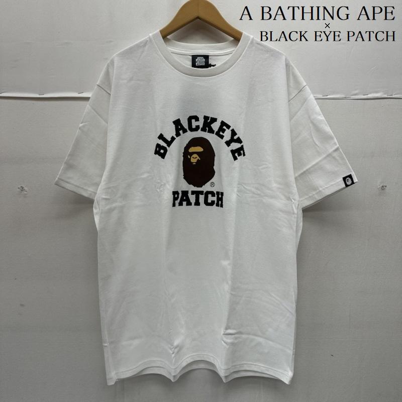アベイシングエイプ A BATHING APE Tシャツ 半袖 Black Eye Patch COLLEGE MINI TEE フロント ロゴ プリント Tシャツ 1K23110901 XXL 白 / ホワイト / white メンズ USED 古着 中古 50168274