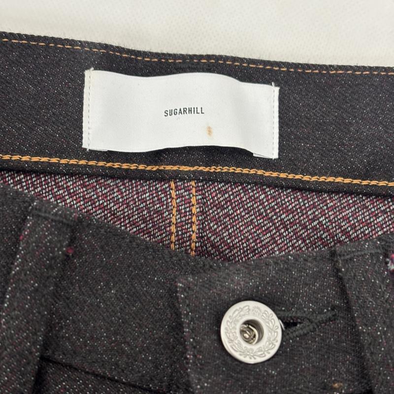 シュガーヒル SUGAR HILL パンツ デニム、ジーンズ TWISTED HEATHER DENIM PANTS STRAIGHT CUT 25330408 横糸赤 32インチ 黒 / ブラック / black X 赤 / レッド / red メンズ USED 古着 中古 50168276