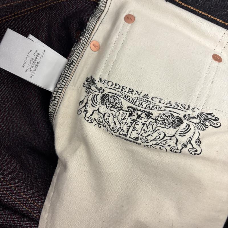 シュガーヒル SUGAR HILL パンツ デニム、ジーンズ TWISTED HEATHER DENIM PANTS STRAIGHT CUT 25330408 横糸赤 32インチ 黒 / ブラック / black X 赤 / レッド / red メンズ USED 古着 中古 50168276