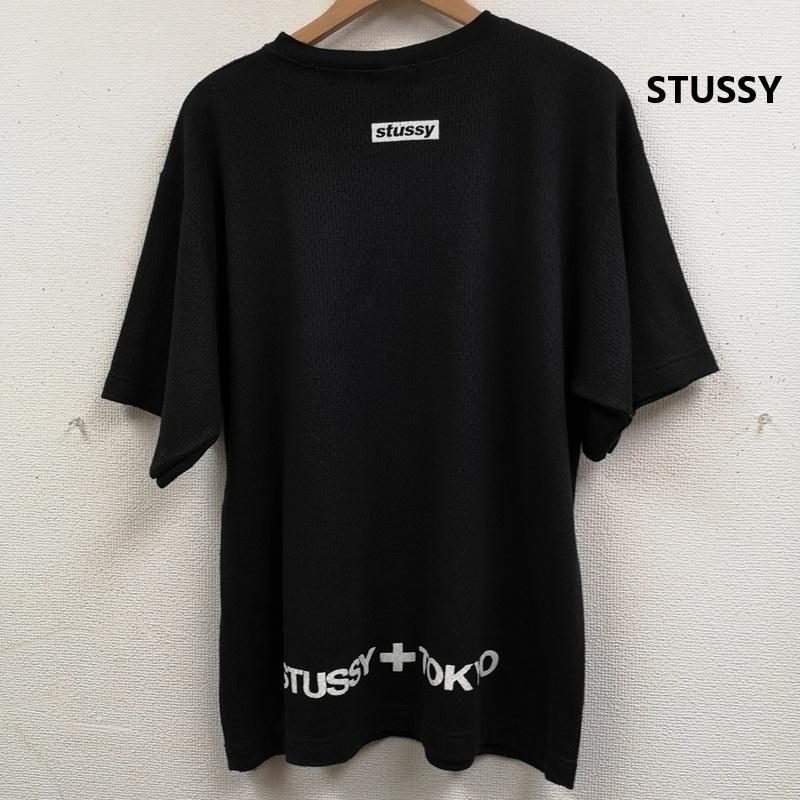 ステューシー STUSSY Tシャツ 半袖 90s 紺タグ OLD STUSSY ＋ TOKYO メッシュ tシャツ カットソー L 黒 / ブラック / black メンズ USED 古着 中古 50168277