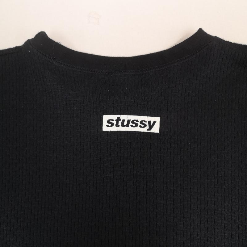 ステューシー STUSSY Tシャツ 半袖 90s 紺タグ OLD STUSSY ＋ TOKYO メッシュ tシャツ カットソー L 黒 / ブラック / black メンズ USED 古着 中古 50168277