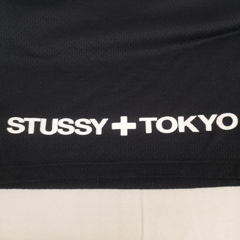ステューシー STUSSY Tシャツ 半袖 90s 紺タグ OLD STUSSY ＋ TOKYO メッシュ tシャツ カットソー L 黒 / ブラック / black メンズ USED 古着 中古 50168277
