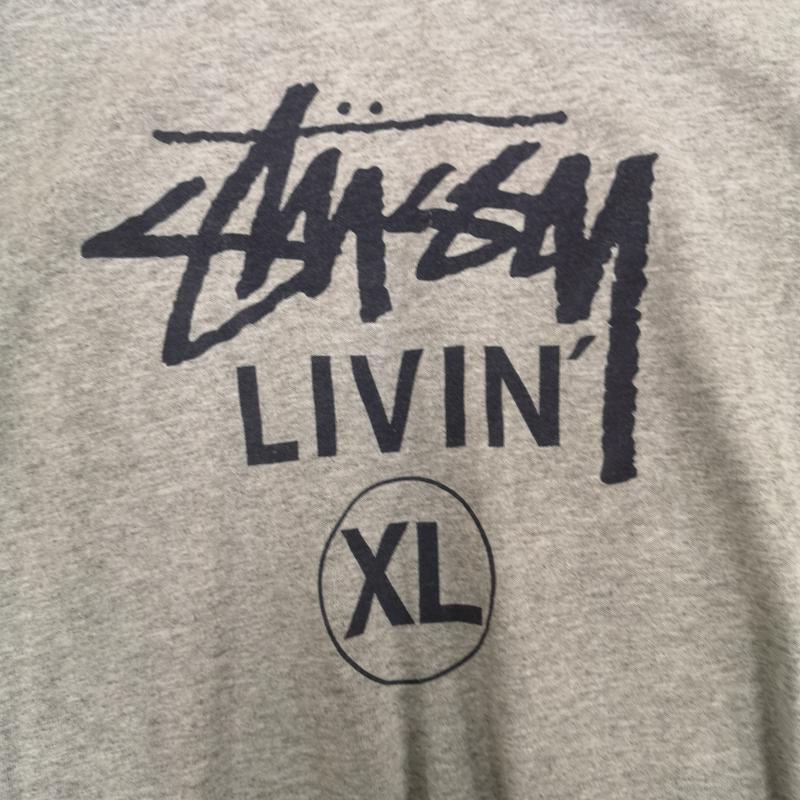 ステューシー STUSSY Tシャツ 半袖 90s 紺タグ ヴィンテージ シャドーロゴ ラグラン Tシャツ L 灰 / グレー / gray メンズ USED 古着 中古 50168281