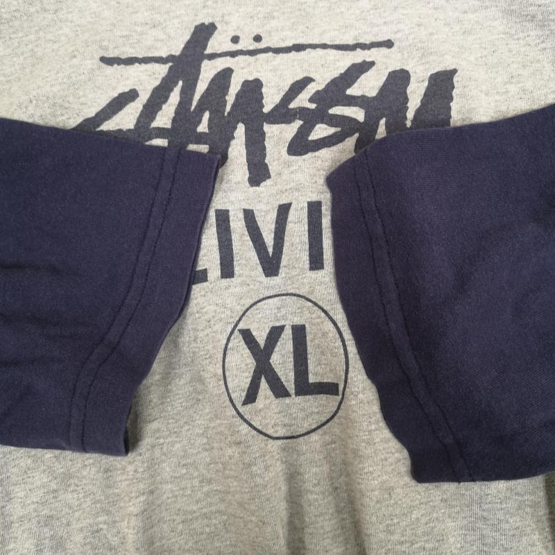 ステューシー STUSSY Tシャツ 半袖 90s 紺タグ ヴィンテージ シャドーロゴ ラグラン Tシャツ L 灰 / グレー / gray メンズ USED 古着 中古 50168281