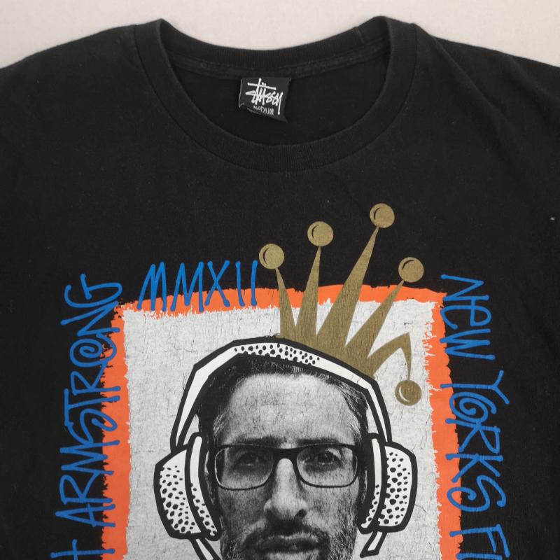 ステューシー STUSSY Tシャツ 半袖 DJ Stretch Armstrong フォト プリント Tシャツ カットソー M 黒 / ブラック / black メンズ USED 古着 中古 50168286