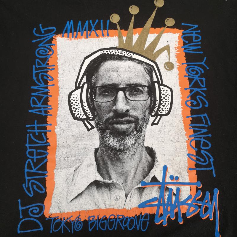 ステューシー STUSSY Tシャツ 半袖 DJ Stretch Armstrong フォト プリント Tシャツ カットソー M 黒 / ブラック / black メンズ USED 古着 中古 50168286