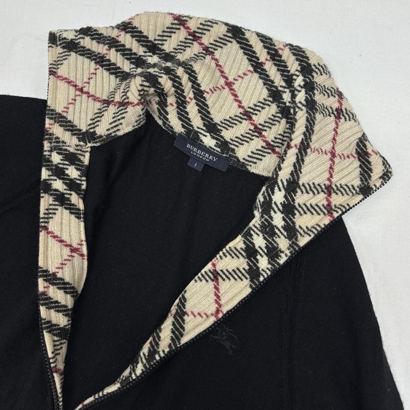 バーバリーロンドン Burberry London ニット、セーター 長袖 ハーフジップ ハイネック プルオーバー 羊毛 ウール ニット セーター 1 黒 / ブラック / black レディース USED 古着 中古 50168287