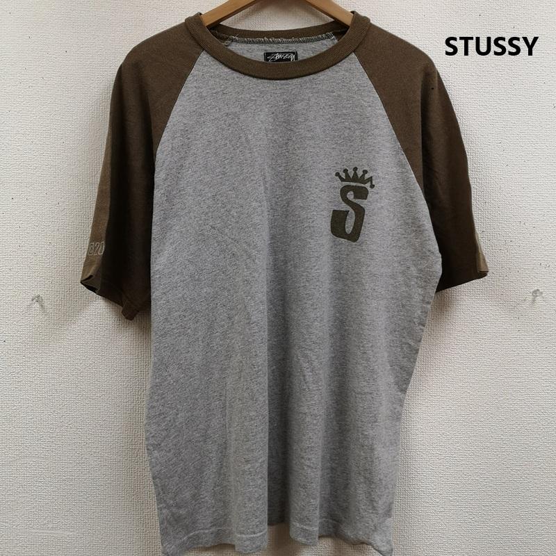 ステューシー STUSSY Tシャツ 半袖 00s 25周年記念 クラウンロゴ ラグラン Tシャツ カットソー M 灰 / グレー / gray メンズ USED 古着 中古 50168288