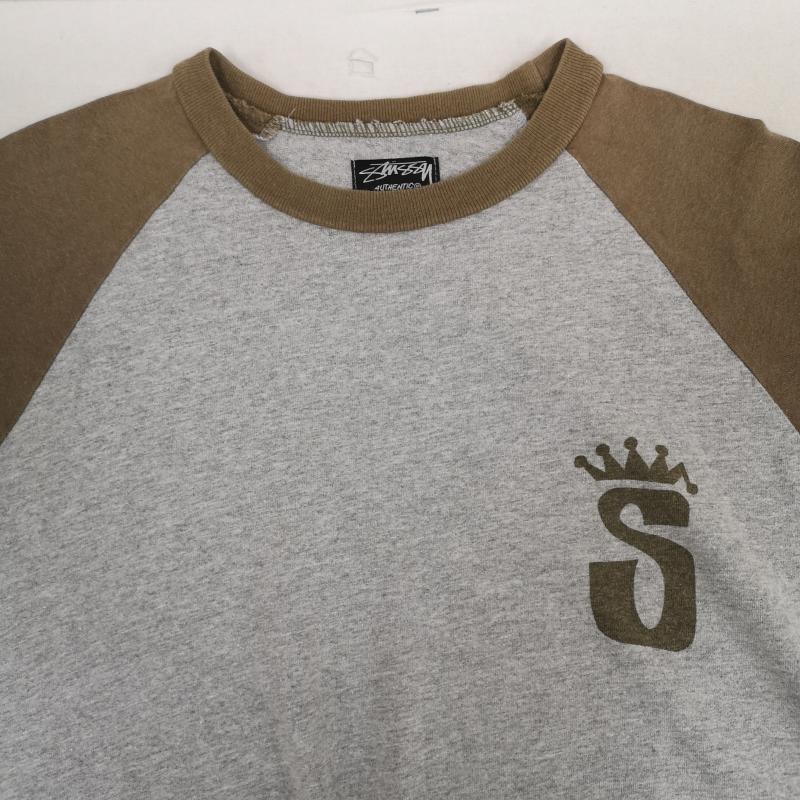 ステューシー STUSSY Tシャツ 半袖 00s 25周年記念 クラウンロゴ ラグラン Tシャツ カットソー M 灰 / グレー / gray メンズ USED 古着 中古 50168288