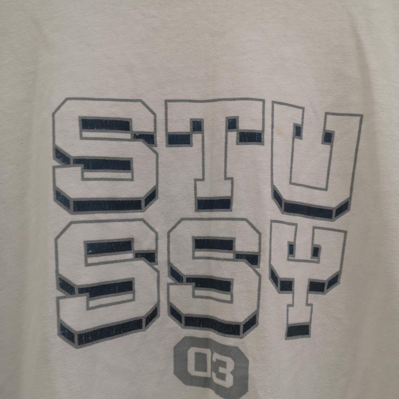 ステューシー STUSSY Tシャツ 長袖 90s USA製 紺タグ ロゴ プリント Tシャツ ロンT L 白 / ホワイト / white メンズ USED 古着 中古 50168289