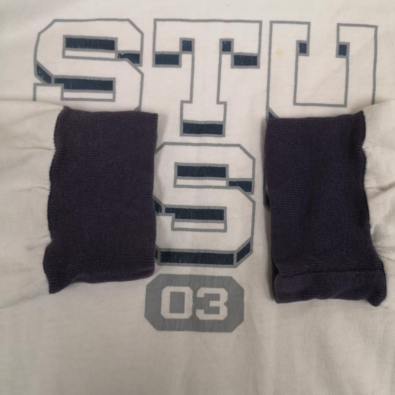 ステューシー STUSSY Tシャツ 長袖 90s USA製 紺タグ ロゴ プリント Tシャツ ロンT L 白 / ホワイト / white メンズ USED 古着 中古 50168289