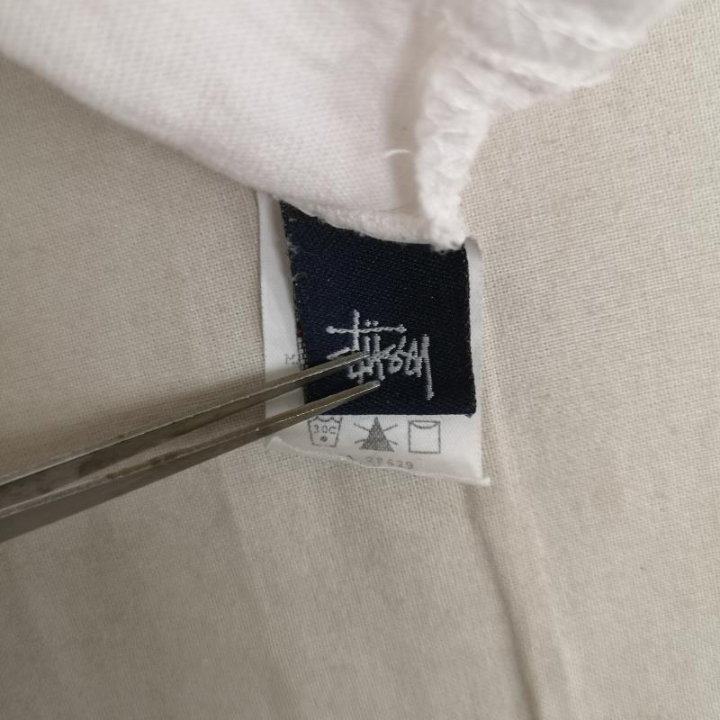 ステューシー STUSSY Tシャツ 長袖 90s USA製 紺タグ ロゴ プリント Tシャツ ロンT L 白 / ホワイト / white メンズ USED 古着 中古 50168289