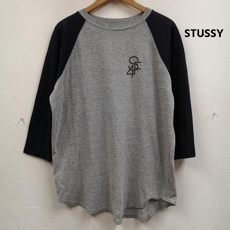ステューシー STUSSY Tシャツ 七分袖 USA製 紺タグ OLD STUSSY ラグラン 七分丈 ロンT 灰 / グレー / gray メンズ USED 古着 中古 50168290