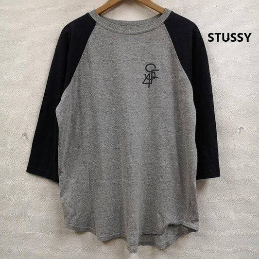 ステューシー STUSSY Tシャツ 七分袖 USA製 紺タグ OLD STUSSY ラグラン 七分丈 ロンT 灰 / グレー / gray メンズ USED 古着 中古 50168290