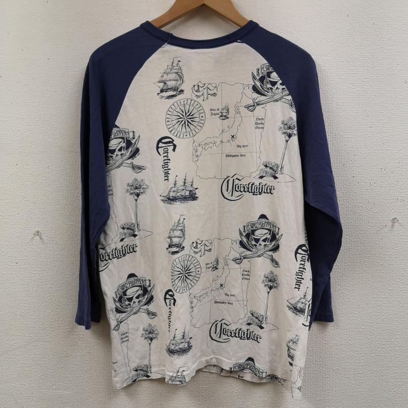 コアファイター CORE FIGHTER Tシャツ 七分袖 日本製 マルチプリント 七分丈 ラグランスリーブ Tシャツ 白 / ホワイト / white メンズ USED 古着 中古 50168292