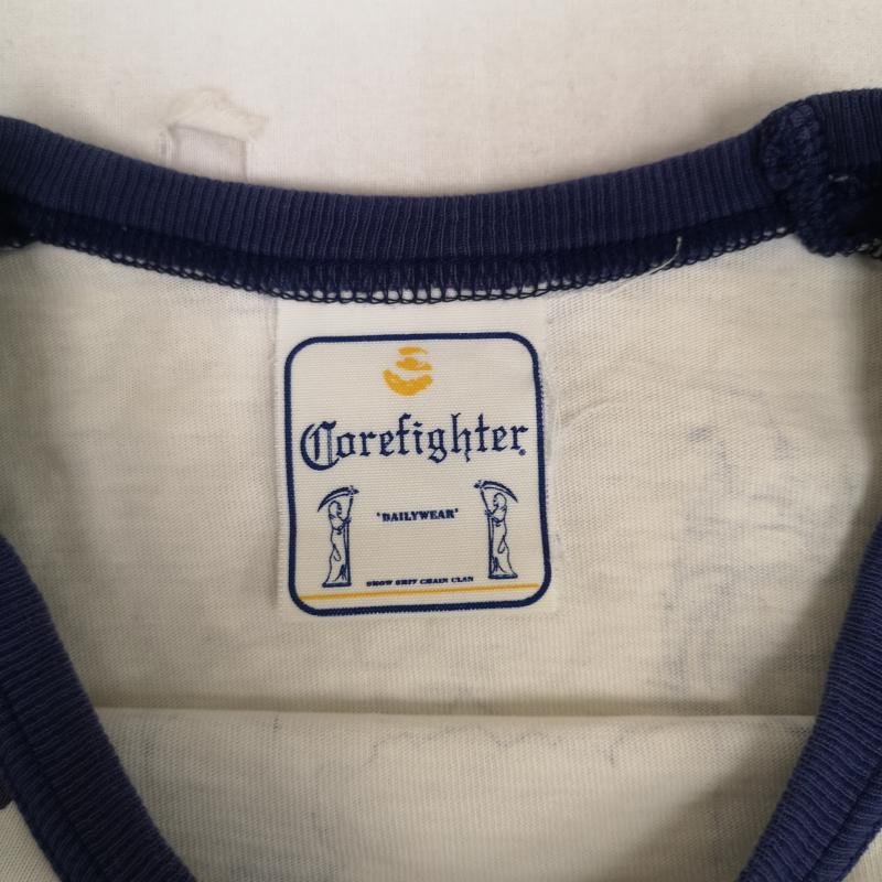 コアファイター CORE FIGHTER Tシャツ 七分袖 日本製 マルチプリント 七分丈 ラグランスリーブ Tシャツ 白 / ホワイト / white メンズ USED 古着 中古 50168292