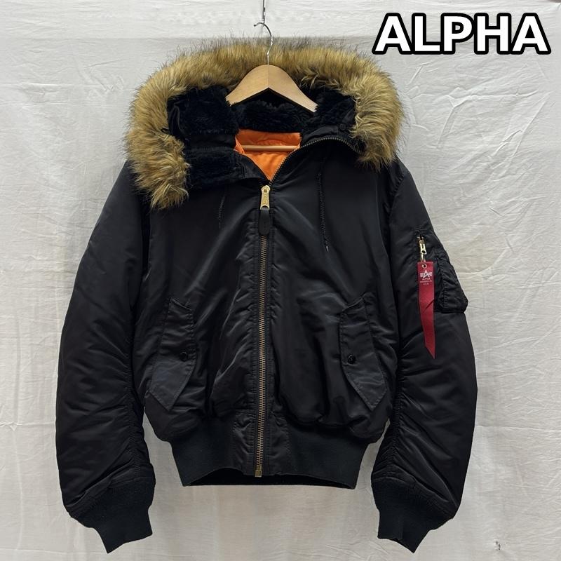 アルファ ALPHA ジャケット、上着 ジャンパー、ブルゾン MA-1 フード付 ミリタリー フライト ボンバー ジャケット M 黒 / ブラック / black メンズ USED 古着 中古 50168294