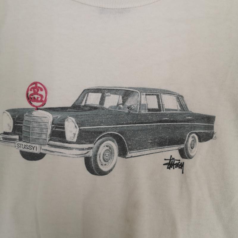ステューシー STUSSY Tシャツ 半袖 90s OLD STUSSY アメ車 ベンツ プリント Tシャツ M 白 / ホワイト / white メンズ USED 古着 中古 50168295