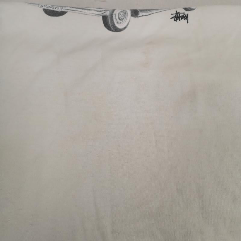 ステューシー STUSSY Tシャツ 半袖 90s OLD STUSSY アメ車 ベンツ プリント Tシャツ M 白 / ホワイト / white メンズ USED 古着 中古 50168295