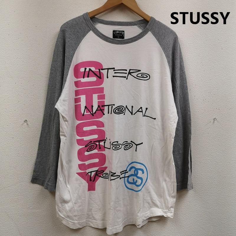 ステューシー STUSSY Tシャツ 長袖 00s グラフィック プリント ラグラン ロンT カットソー L 灰 / グレー / gray メンズ USED 古着 中古 50168296