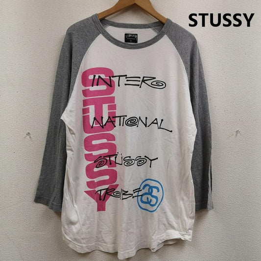 ステューシー STUSSY Tシャツ 長袖 00s グラフィック プリント ラグラン ロンT カットソー L 灰 / グレー / gray メンズ USED 古着 中古 50168296