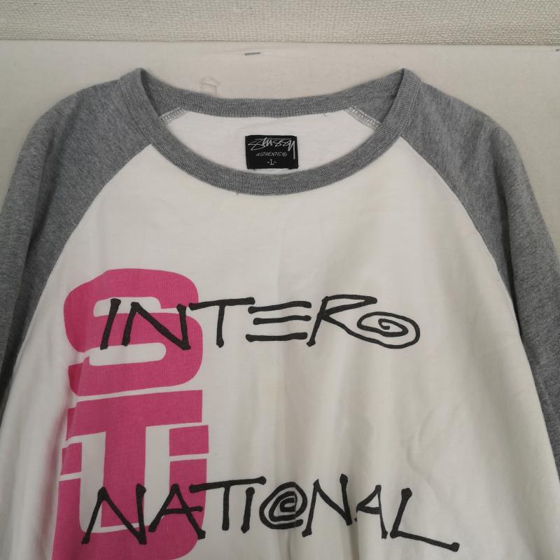 ステューシー STUSSY Tシャツ 長袖 00s グラフィック プリント ラグラン ロンT カットソー L 灰 / グレー / gray メンズ USED 古着 中古 50168296