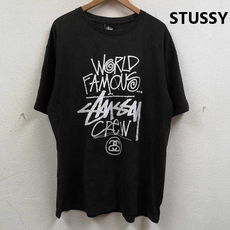 ステューシー STUSSY Tシャツ 半袖 メキシコ製 WORLD FAMOUS CREW グラフィック Tシャツ L ダークブラウン / ダークブラウン / メンズ USED 古着 中古 50168297