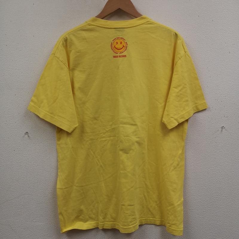 ステューシー STUSSY Tシャツ 半袖 TOWER RECORDS コラボ プリント Tシャツ カットソー L 黄 / イエロー / yellow メンズ USED 古着 中古 50168298