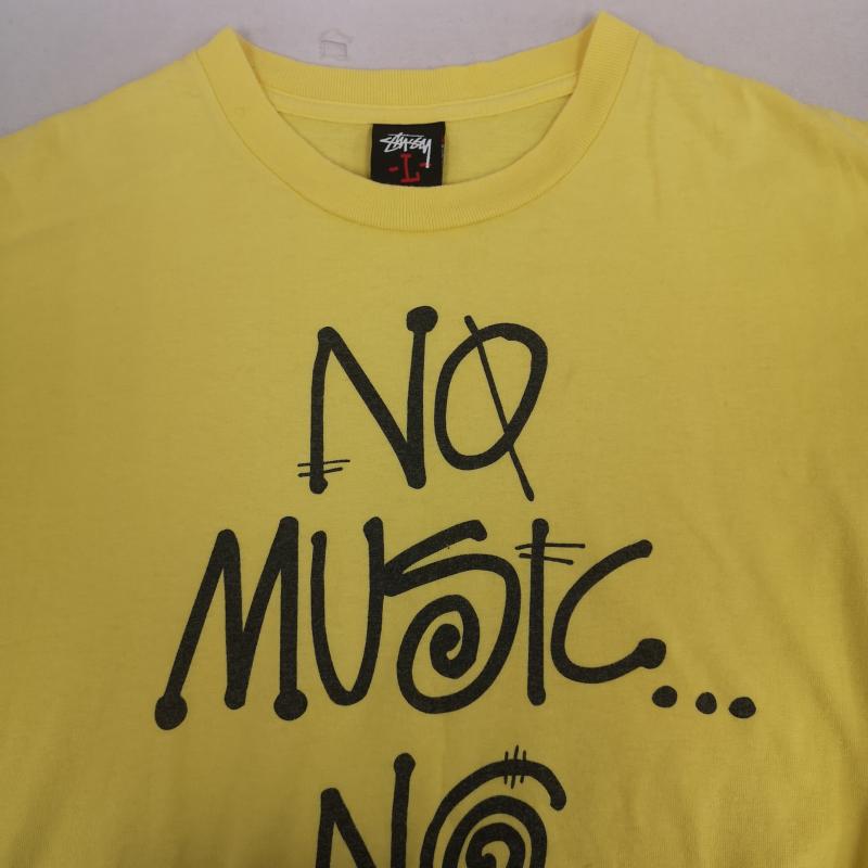 ステューシー STUSSY Tシャツ 半袖 TOWER RECORDS コラボ プリント Tシャツ カットソー L 黄 / イエロー / yellow メンズ USED 古着 中古 50168298