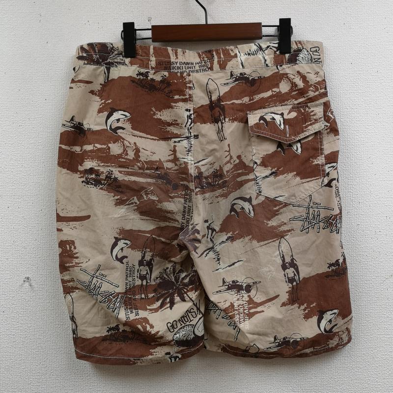ステューシー STUSSY パンツ ショートパンツ 総柄 ハーフパンツ イージー ショート パンツ 36インチ 茶 / ブラウン / brown メンズ USED 古着 中古 50168300