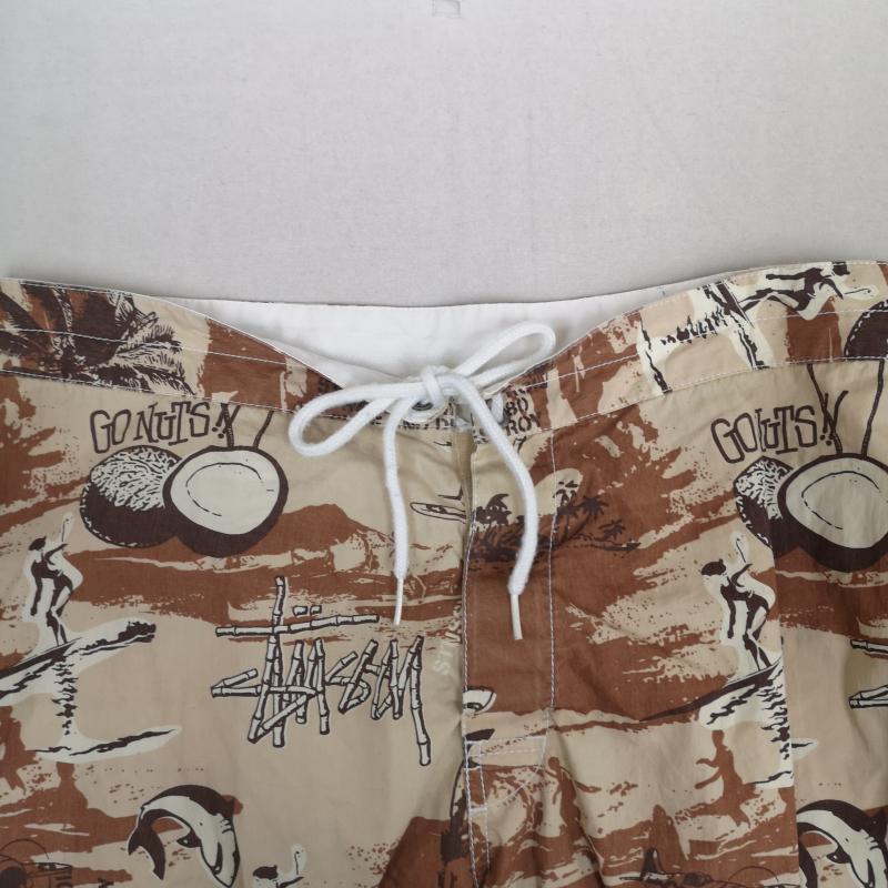 ステューシー STUSSY パンツ ショートパンツ 総柄 ハーフパンツ イージー ショート パンツ 36インチ 茶 / ブラウン / brown メンズ USED 古着 中古 50168300