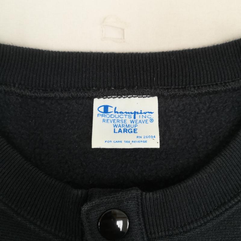 チャンピオン Champion トレーナー 長袖 リバースウィーブ ヘンリーネック トレーナー スウェット L 黒 / ブラック / black メンズ USED 古着 中古 50168304