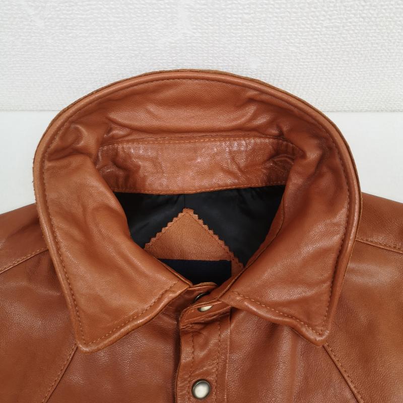 古着 USED ジャケット、上着 レザージャケット Dean＆McQueen ラムレザー ウエスタン シャツ ジャケット 3 茶 / ブラウン / brown メンズ USED 古着 中古 50168307