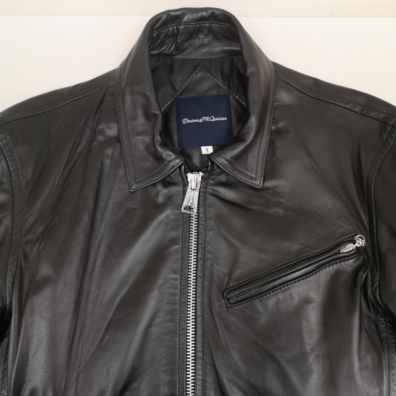 古着 USED ジャケット、上着 レザージャケット Dean & McQueen リアルラムレザー シングル ライダース ジャケット 1 黒 / ブラック / black メンズ USED 古着 中古 50168308