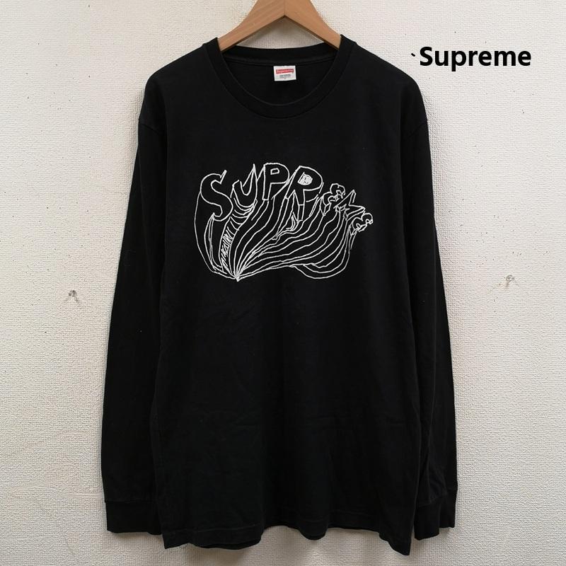 シュプリーム Supreme Tシャツ 長袖 15ss Daniel Johnston コラボ プリント Tシャツ ロンT L 黒 / ブラック / black メンズ USED 古着 中古 50168313