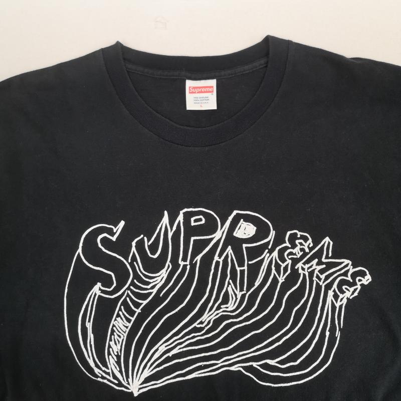 シュプリーム Supreme Tシャツ 長袖 15ss Daniel Johnston コラボ プリント Tシャツ ロンT L 黒 / ブラック / black メンズ USED 古着 中古 50168313