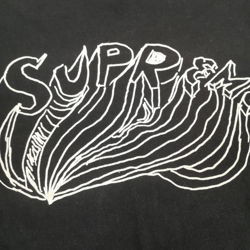 シュプリーム Supreme Tシャツ 長袖 15ss Daniel Johnston コラボ プリント Tシャツ ロンT L 黒 / ブラック / black メンズ USED 古着 中古 50168313
