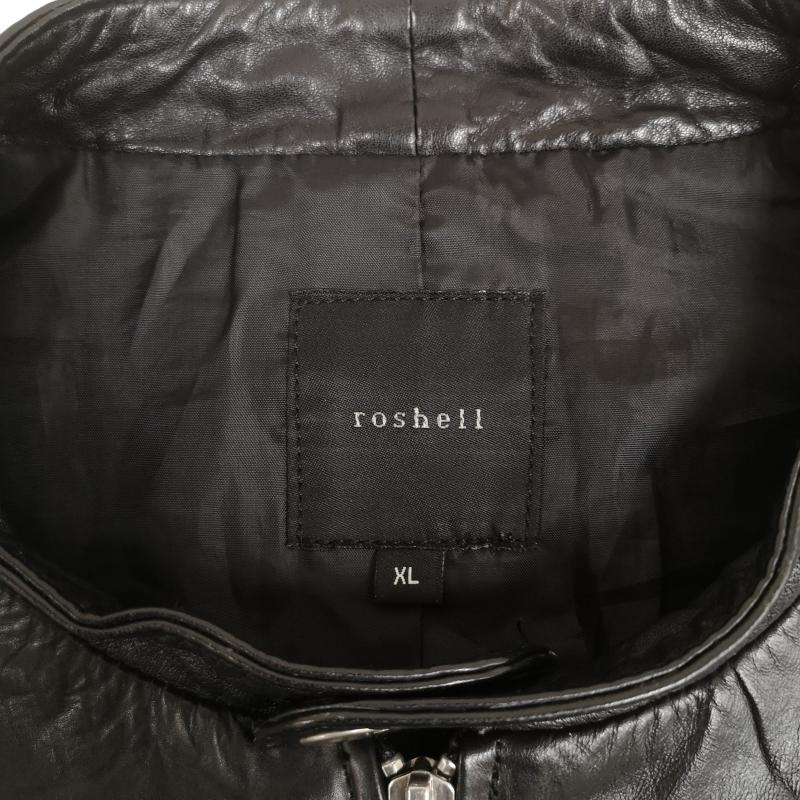 ロシェル roshell ジャケット、上着 レザージャケット レザー シングル ライダース ジャケット r-2-860 XL 黒 / ブラック / black メンズ USED 古着 中古 50168314