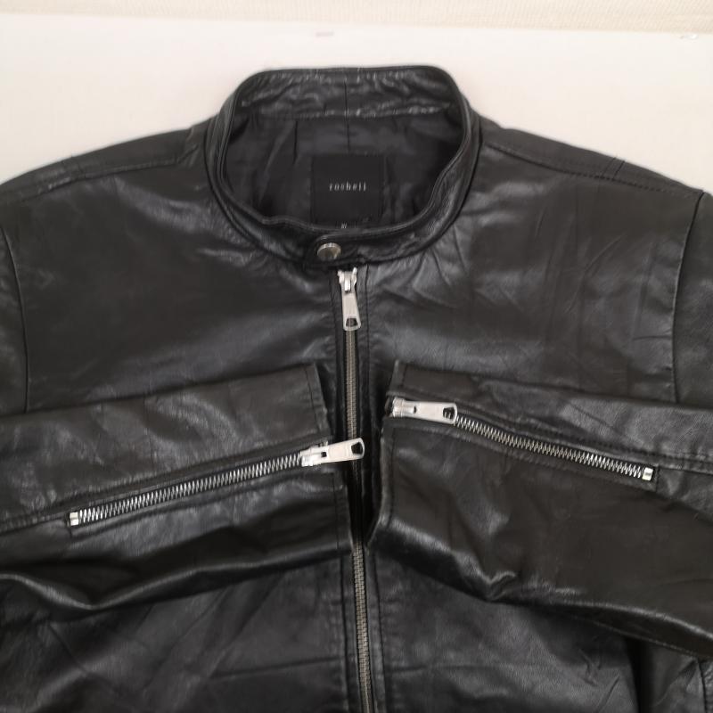 ロシェル roshell ジャケット、上着 レザージャケット レザー シングル ライダース ジャケット r-2-860 XL 黒 / ブラック / black メンズ USED 古着 中古 50168314