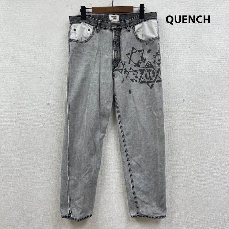 クエンチ QUENCH パンツ デニム、ジーンズ 00s Y2K グラフィック 六芒星 ワイド デニム パンツ ダークグレー / ダークグレー / メンズ USED 古着 中古 50168325