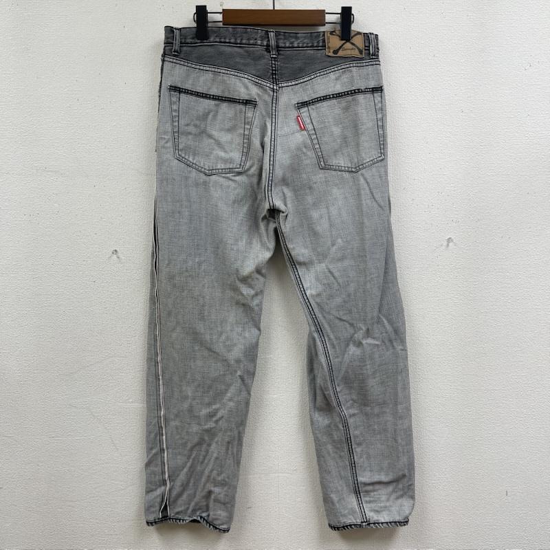 クエンチ QUENCH パンツ デニム、ジーンズ 00s Y2K グラフィック 六芒星 ワイド デニム パンツ ダークグレー / ダークグレー / メンズ USED 古着 中古 50168325