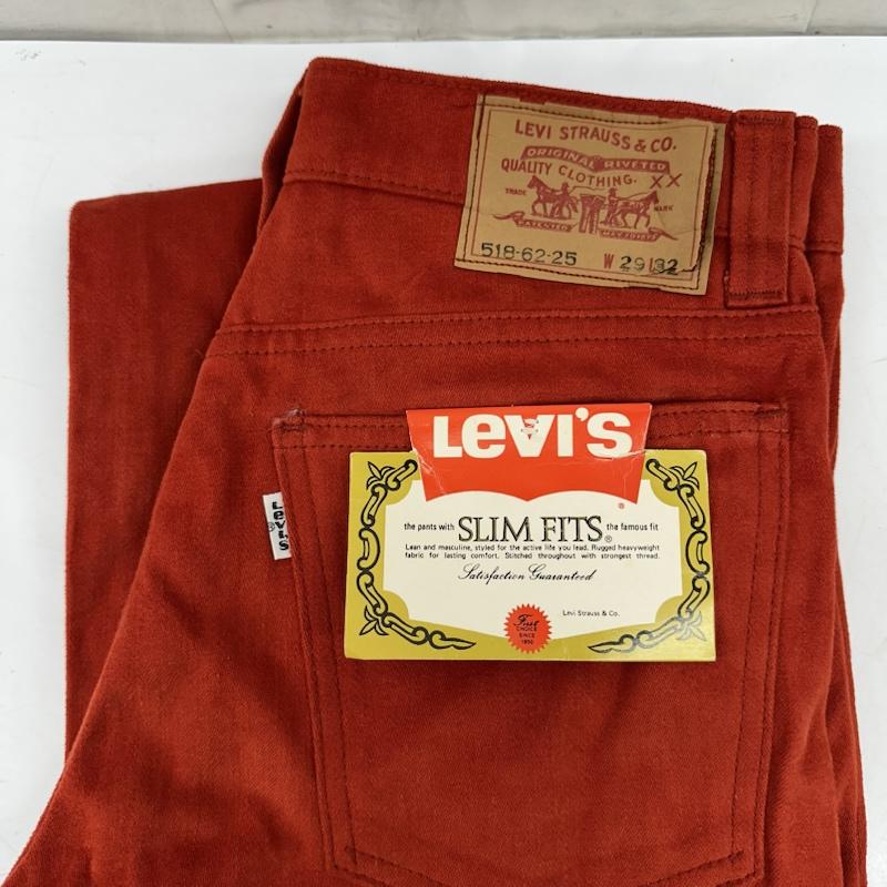リーバイス Levi s パンツ デニム、ジーンズ 70s モールスキン スリム パンツ デッドストック 518-62-25 29インチ 赤 / レッド / red メンズ USED 古着 中古 50168335