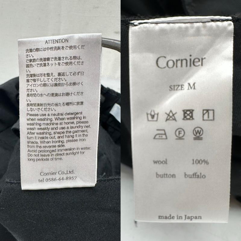 古着 USED パンツ スラックス Cornier 2タック スラックス ワイド イージー パンツ M 黒 / ブラック / black メンズ USED 古着 中古 50168337